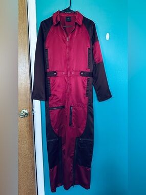 Jordan Red and Black Long Zip Jumpsuit